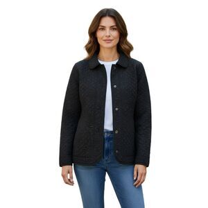 Of Substance Jackets  Women’s Size S Black 100% Silk Full Zipper  #137